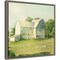 Farm Morning III Square (Barn) by Sue Schlabach 16-in. W x 16-in. H. Canvas Wall Art Print Framed in Grey